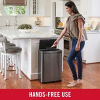 Elite Stainless Steel Sensor Trash Can for Home and Kitchen, Batteries Included, 12.4 Gallon, Charcoal, for Home/Kitc 2