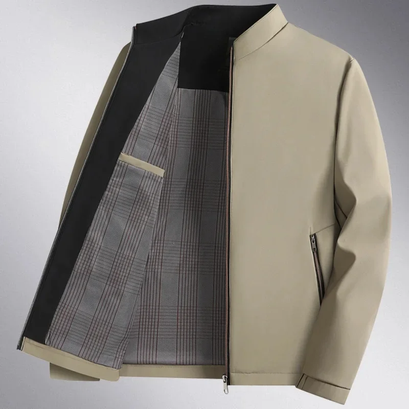 سترة خفيفة الوزن بياقة قلابة للرجال في منتصف العمر...