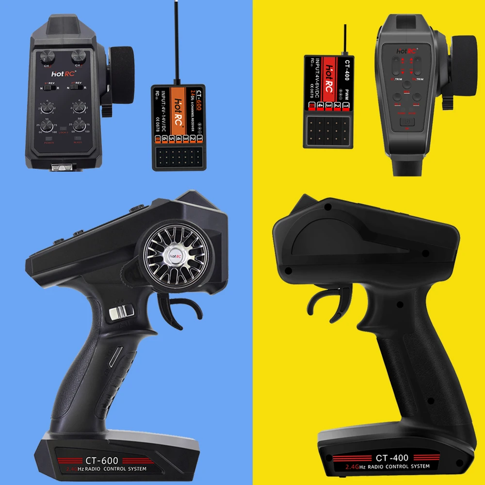 Hotrc Radio Control System Transmitter CT400 CT600 4.5V9V 4CH 6CH 2