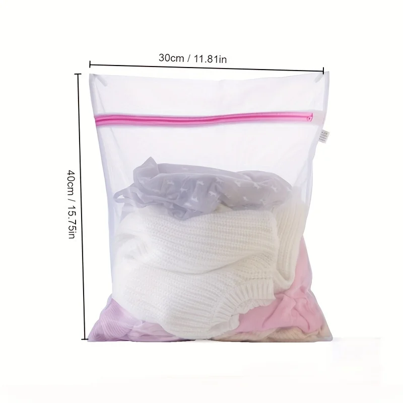 4PCS/Set Clothing Washing Protective Bag, Mesh Laundry Bag with Zipper, Suitable for Tops, Shirts, Bras, Socks, Pants, Skirts