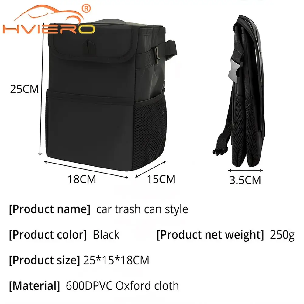 Trash Can Lid Storage Pockets Leak Proof Organizer Waterproof Garbage Multipurpose Bin For Car car trash can