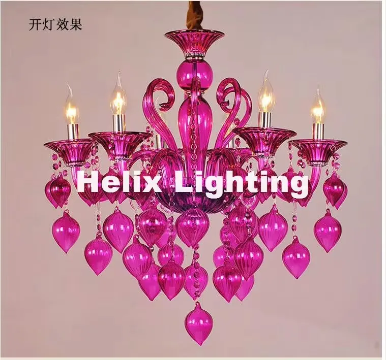 Description Picture 5 of itemModern Colorful Chandelier Lamps For Coffee Shop Wedding Bar Blue Purple Red Yellow Glass Ball Lamp Modern LED Chandelier