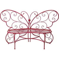 BAZ400RD Alpine Butterfly Metal Two People Outdoor Bench, 62" L x 26" W x 38" H patio furniture  outdoor chair 1