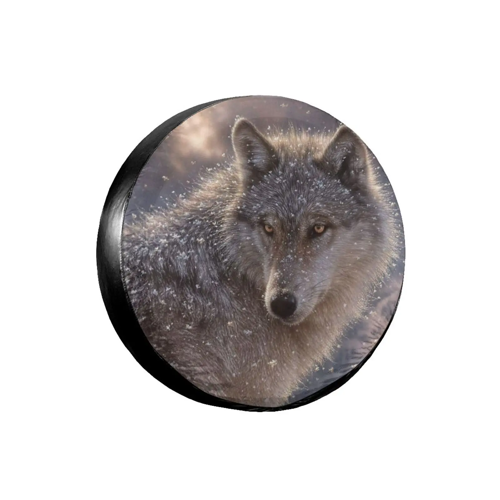 

3D Printed Wolf Spare Tire Cover Waterproof Dust-Proof UV Sun Wheel Tire Cover Fit for Jeep,Trailer,