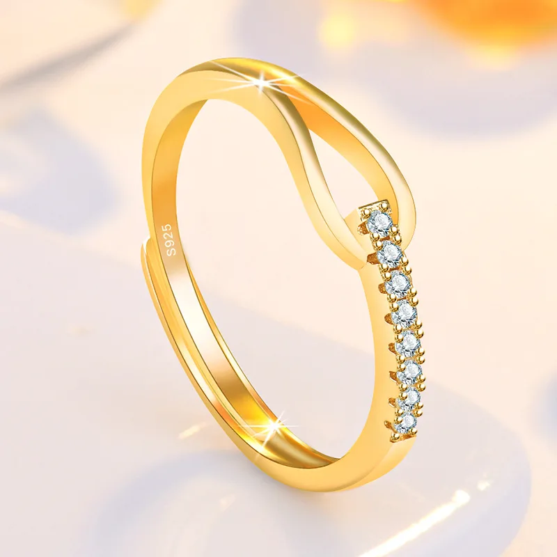 

HiHosilver 925 Silver Needle Woman's Fashion High-quality Jewelry CZ Crystal Zircon Ring HS0108