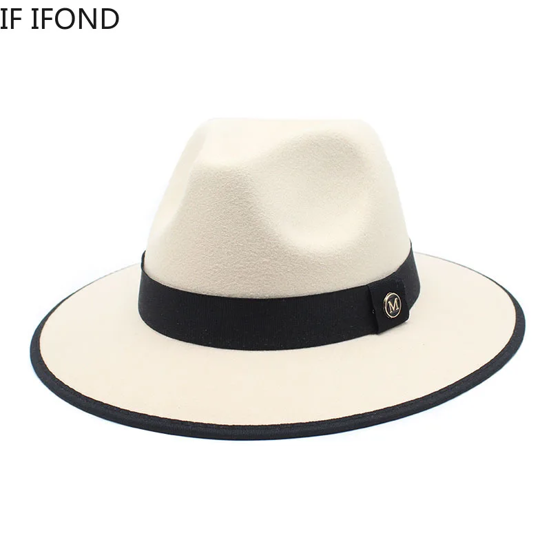 2022 New British Style Felt Jazz Fedora Hats Men Women Wide Brim Gentleman Formal Panama Cap Party Trilby Dress Hat 5
