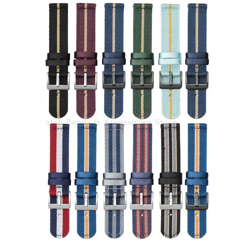 Premium Woven Nylon Watch Band with Quick Release and Stainless Steel Buckle