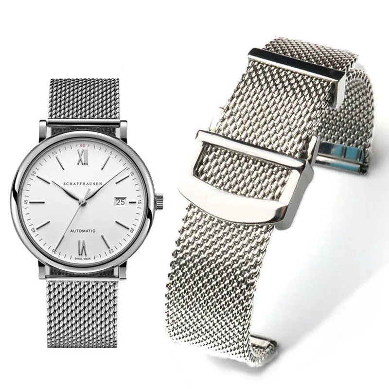 

20mm 22mm Bracelet Metal Mesh Watch Band Milanese Stainless Steel Watch Band for IWC PORTOFINO PORTUGIESER Wristband Accessories