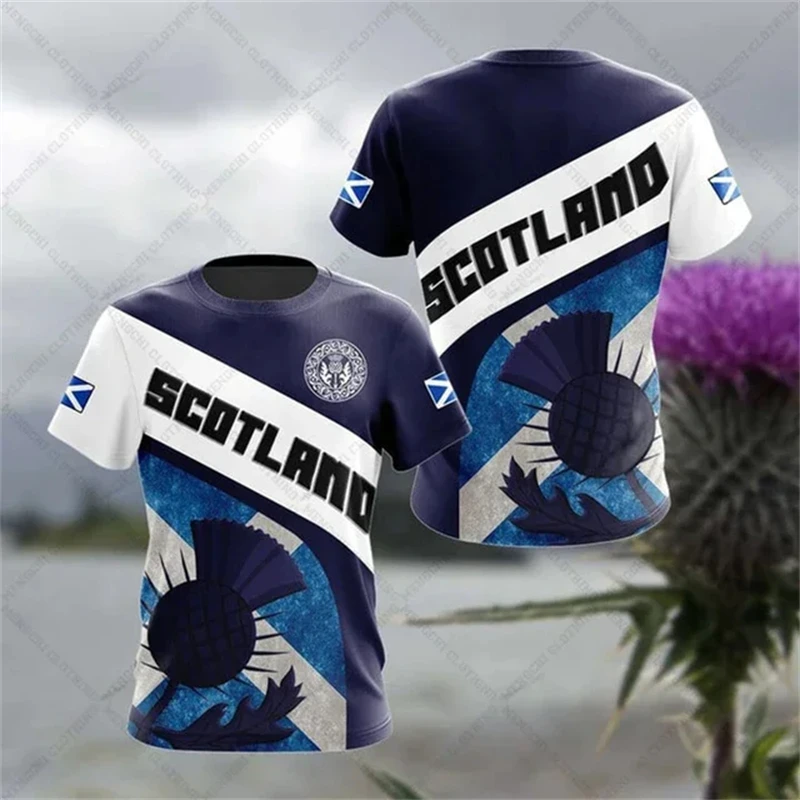 Scotland Flag Men's T-shirt 3D Print Scottish National Emblem Tops Short-sleeved O-Neck Oversized Sportswear Tee Shirt Clothing - Image 6