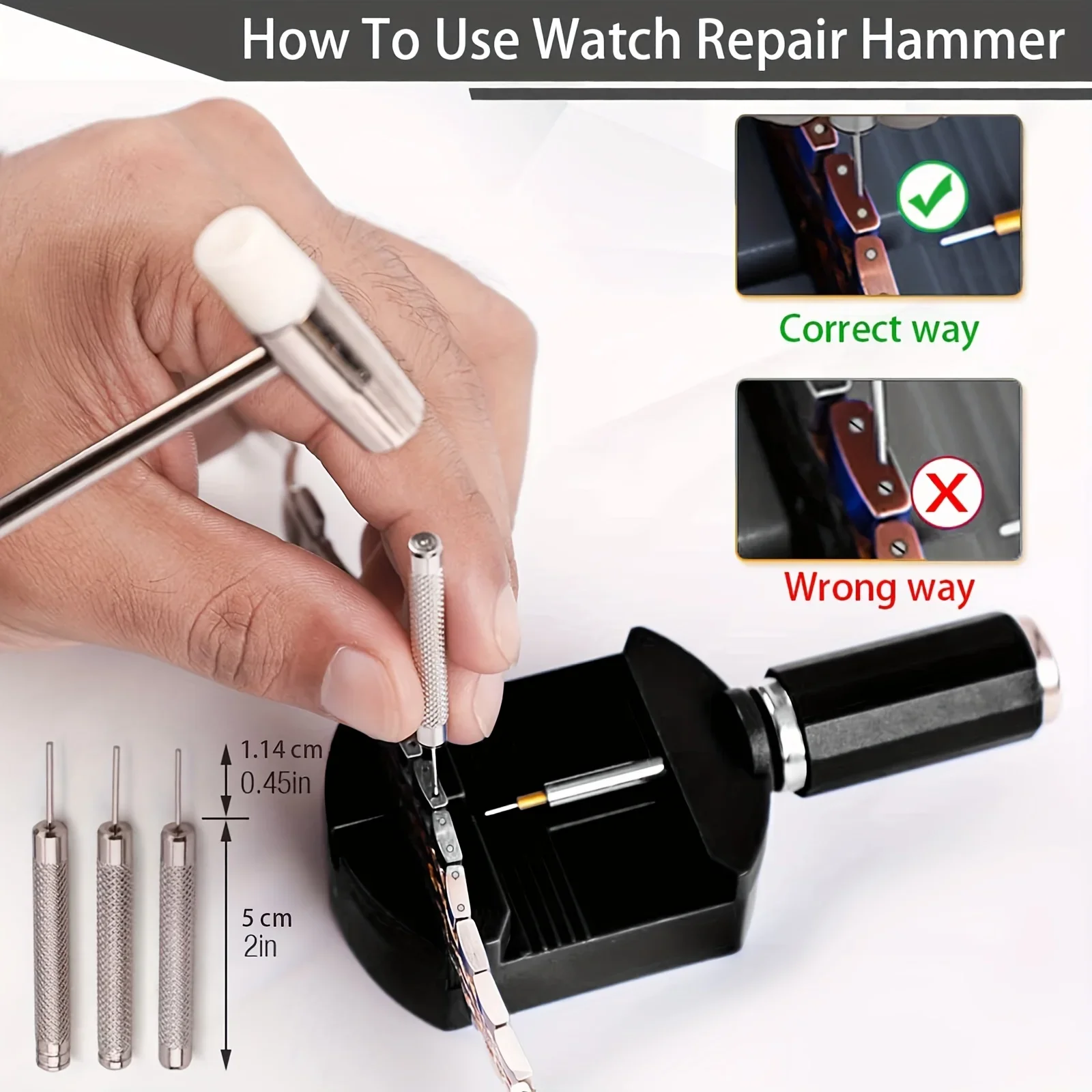 11pcs Watch Link Removal Tool Kit Band Strap Chain Pin Remover Repair for Band Strap Adjustment