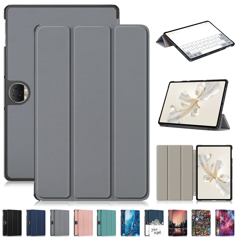 Suporte de Couro Magnético Tri-fold Capa Dura para Tablet Capa para Huawei Honor Pad Comprimidos 12.1 Case Coque