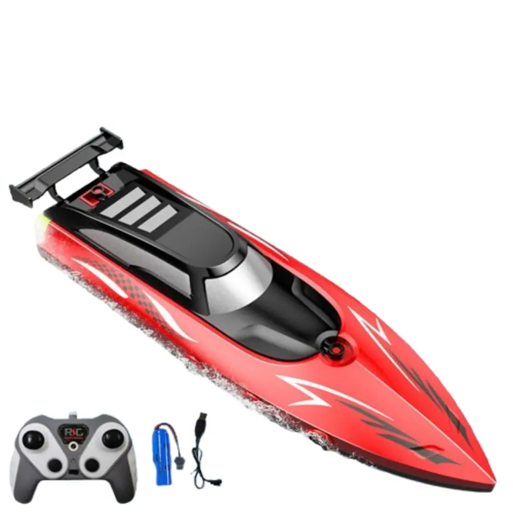 High Speed Remote Control Boat Electric Watercraft Dual Motors Remote-controlled Vesse Long-lasting LED Light Mini Rc Boat