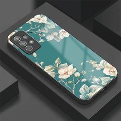 Luxury Tempered Glass Shockproof Protective Floral Phone Case - Galaxy A42 5G (SY1049)