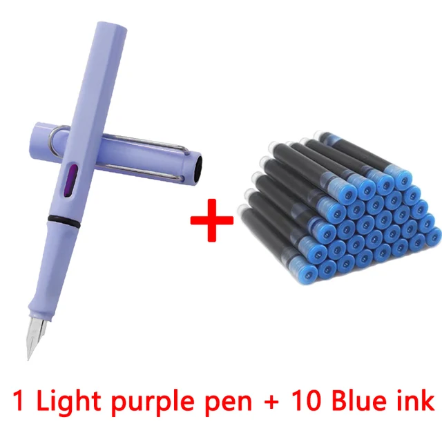 1 pen+10 ink Kawaii Fountain pen calligraphy Multi-function pen 0.38mm EF Nib school supplies stationery pens 19