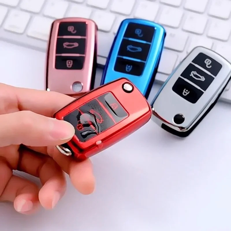 VW Volkswagen Polo Tiguan Passat B5 B6 B7 Golf 4 5 6 MK6 Jetta Lavida Skoda Octavia Key Case Cover Key Case Portable Auto Tpu Car Key Case Cover