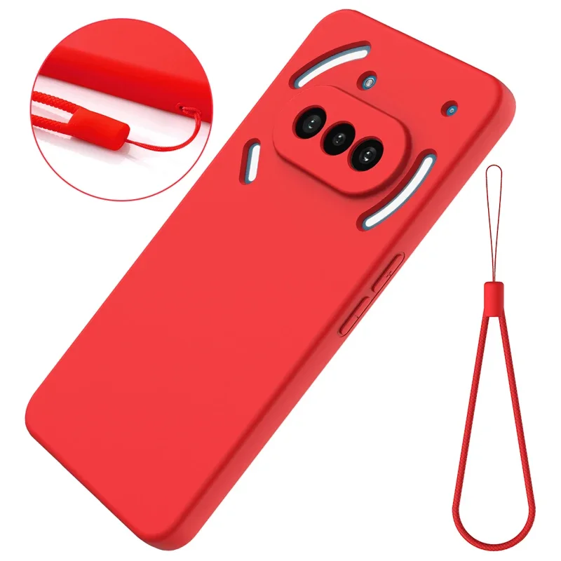 Soft Premium Liquid Silicone Case with Flocking Interior and Strap Lanyard