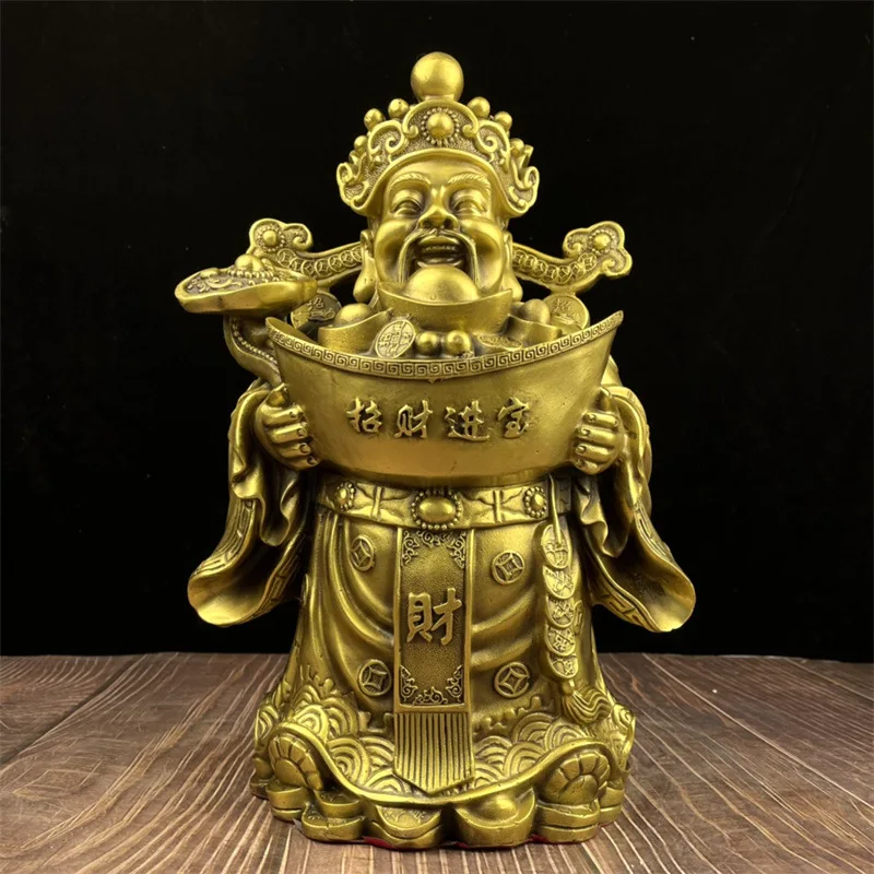 

Guyunzhai Brass Of Decoration Of God Of Wealth Home Indoor Shop Buddha Hall Station Statue Decorative Craft Gi