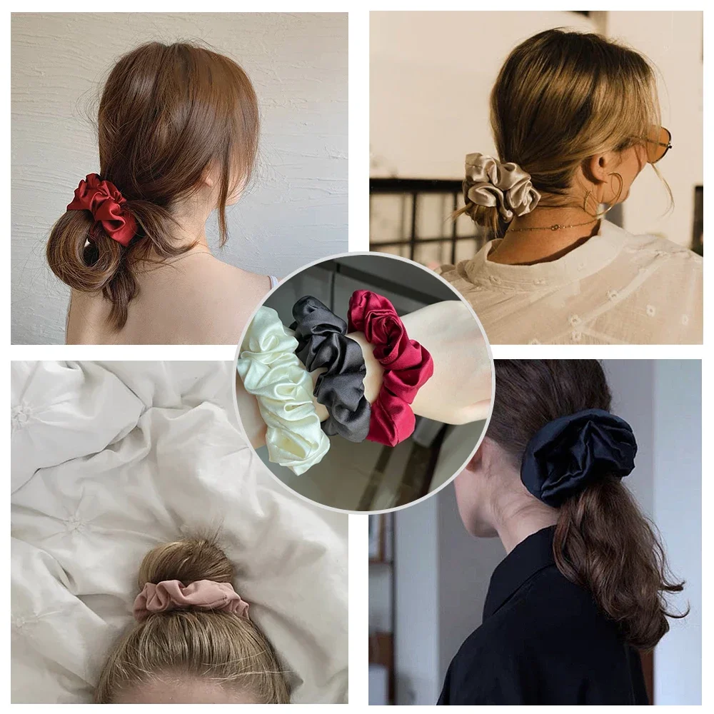 6 Stück Brautjungfern-Geschenke, Satin-Haargummis, Haargummis, elastische Darm-Haarbänder, Hochzeit, Junggesellenabschied, Gastgeschenke, Damen-Accessoires – Detail 6