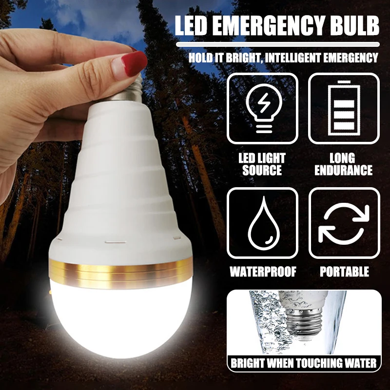 Emergency Light Bulb LED Soft White Stay Lights Up When Power Failure