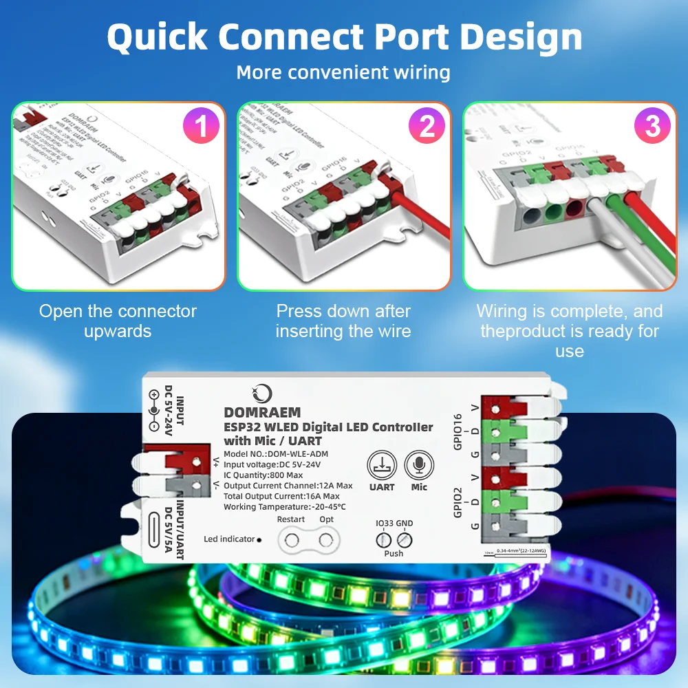 รูปสินค้า คอนโทรลเลอร์ LED ควบคุมผ่านเสียงและ MQTT