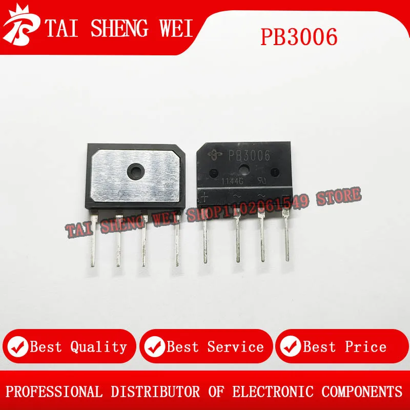 2pcs PB3006 PB3006-E3/45BRIDGE RECT 1P 600V 30A PB 3006 SIP-4 DIP New Original electronic components dip components