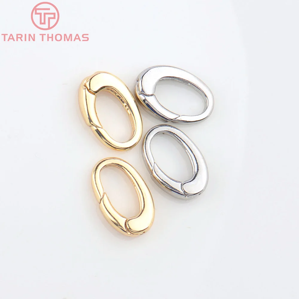 (4713) 4PCS 8x12MM 24K Gold Farbe Messing Oval Karabiner Hohe Qualität DIY Schmuck, der Entdeckungen Großhandel – Detail 6