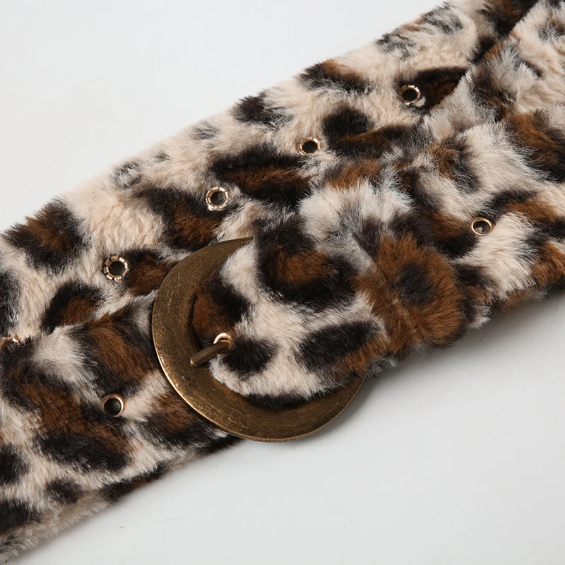 Cinturones de piel sintética de leopardo a la moda para mujer, combinables con todo, estilo callejero retro americano, accesorios elegantes y exquisitos.