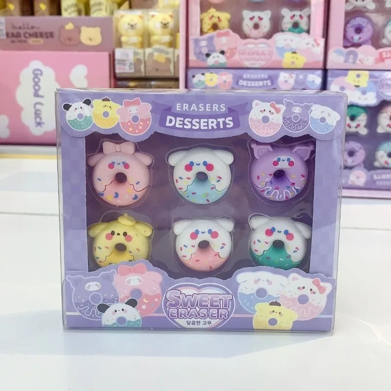 

Cartoon anime Sanrio Kuromi eraser cute hello Kitty Kawaii creative donut reward rubber Children's Day gifts Study Stationery
