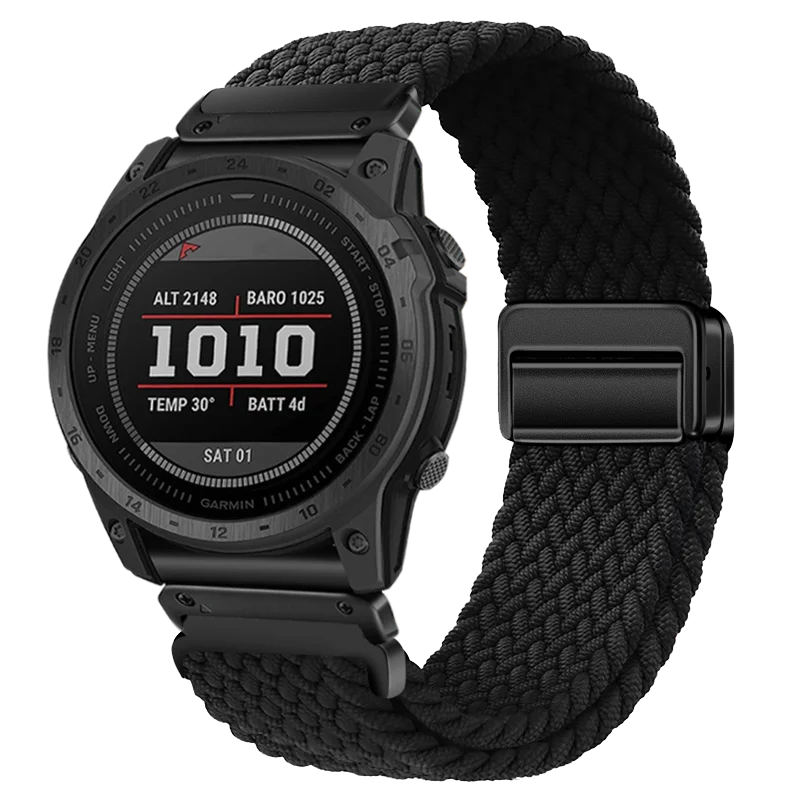 Elastic Quick Fit Nylon Strap Wristband, 26mm, Compatible with Garmin Fenix and Tactix Watches