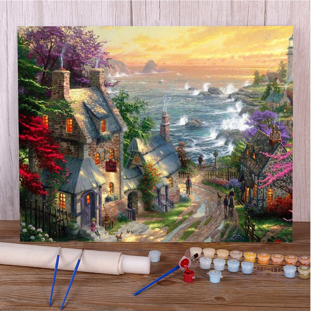 Kit De Peinture Par Numéros Avec Paysage Naturel, 40x50, Acrylique, Peinture  À L'huile, Décoration, Artisanat D'art Pour Adultes - Peinture Par Numéro  Paquet - AliExpress