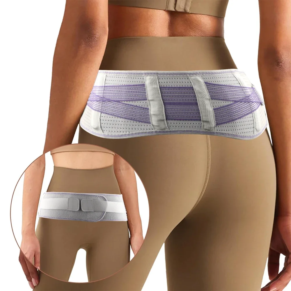 Compression Support Sacroiliac Hip Belt 1PCS Adjustable Women Men Lower Back Brace Pain Relief Pelvic Leg Sacral Lumbar Support Belt Back Brace Waist Support Belt Back Support Belt