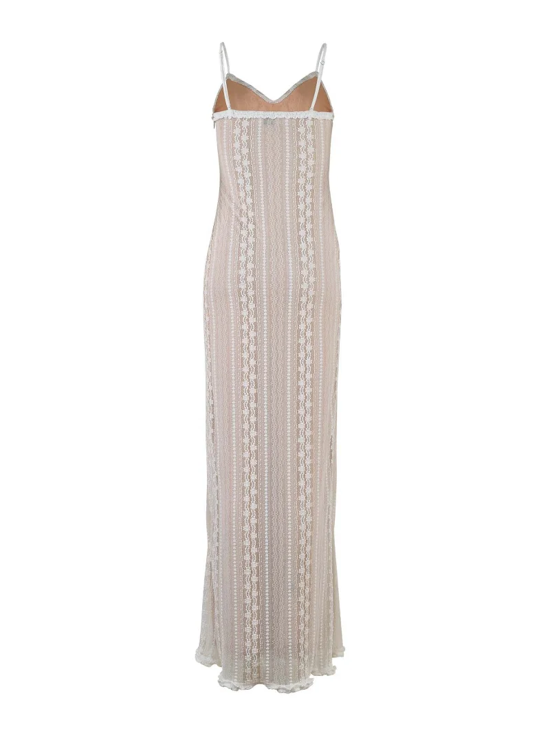 Vestido largo elegante con escote en V y mangas largas para mujer, vestido de fiesta de noche con aberturas, vestido halter de moda de verano 2025