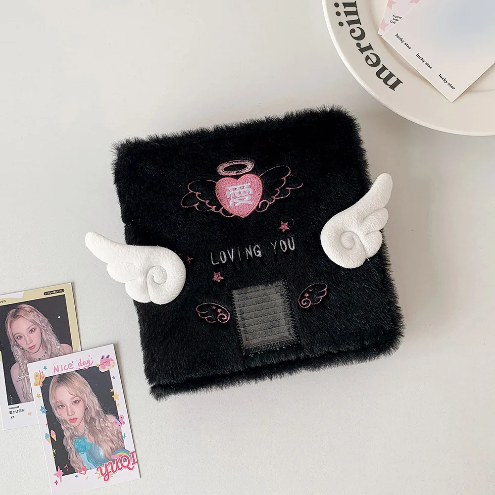 INS Mode Koreanische Plüsch Engel Flügel Lose blatt Karte Album Nette Mädchen Idol Foto Lagerung Display Album Kpop Photocard Bindung – Detail 13