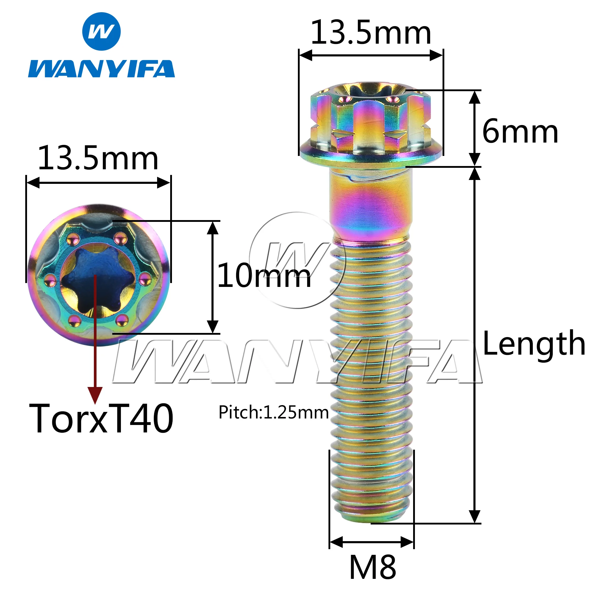 Титановые болты Wanyifa с фланцем Torx 10/15 шт. | AliExpress