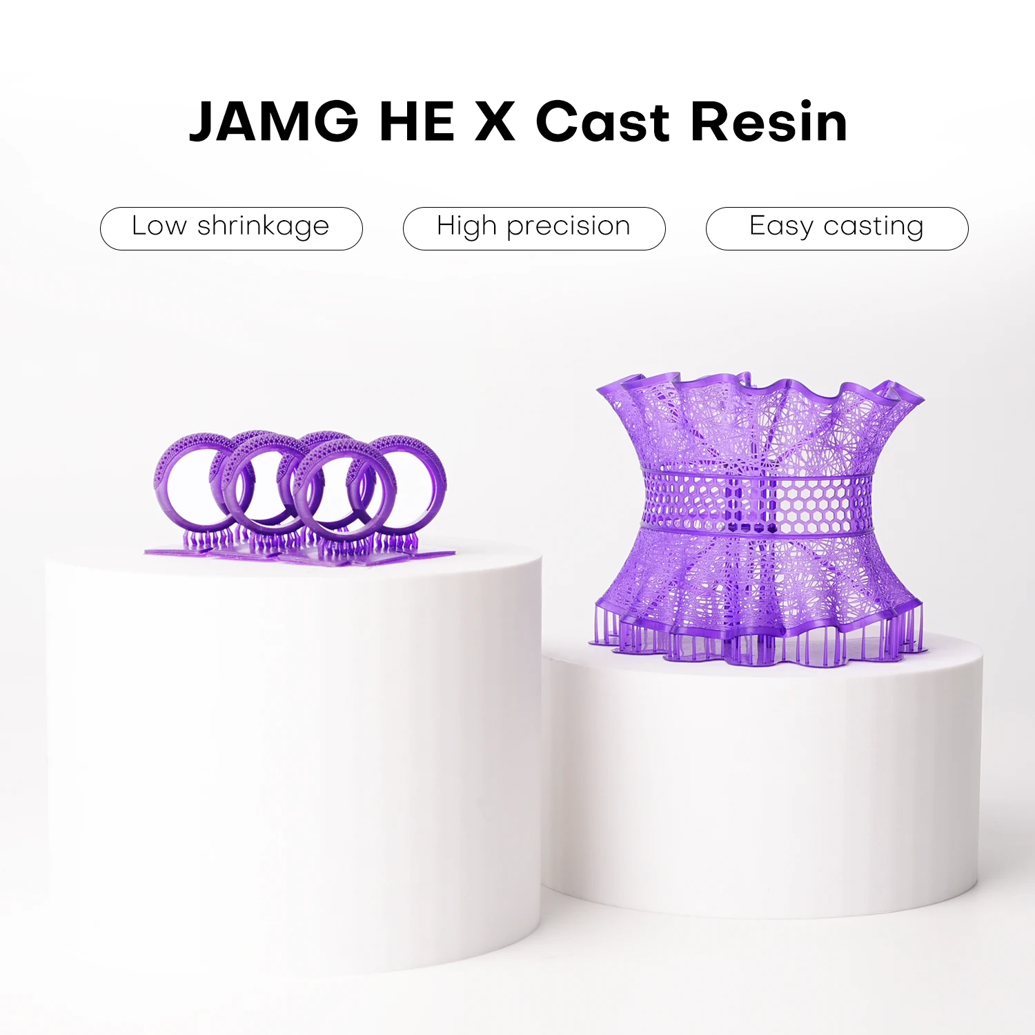 JAMG HE X-Cast 하이 왁스 캐스터블 3D 프린팅 레진 저수축 무균열 간편 주조용 보석 3D 프린터용 캐스터블 레진