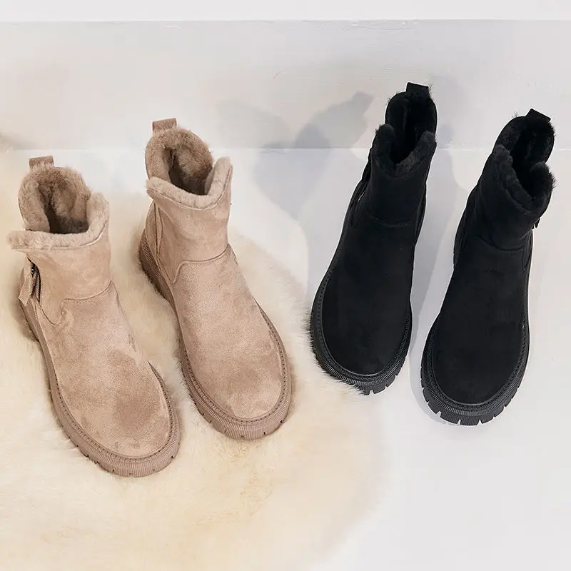 

Winter Shoes Women Plush Boots Casual Fashion Warm Shoes Comfort Cotton Boots Platform Thigh High Boots Ladies Wedge Ankle Boots
