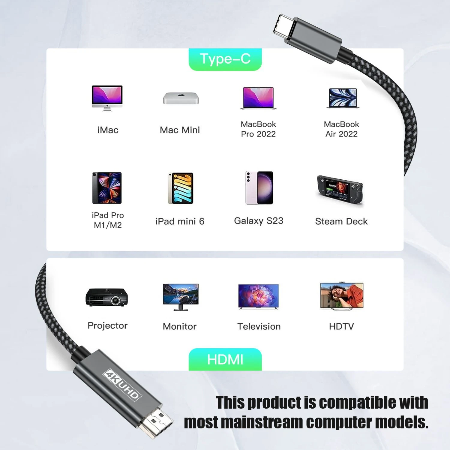 4K USB-C to HDMI Cable Adapter
