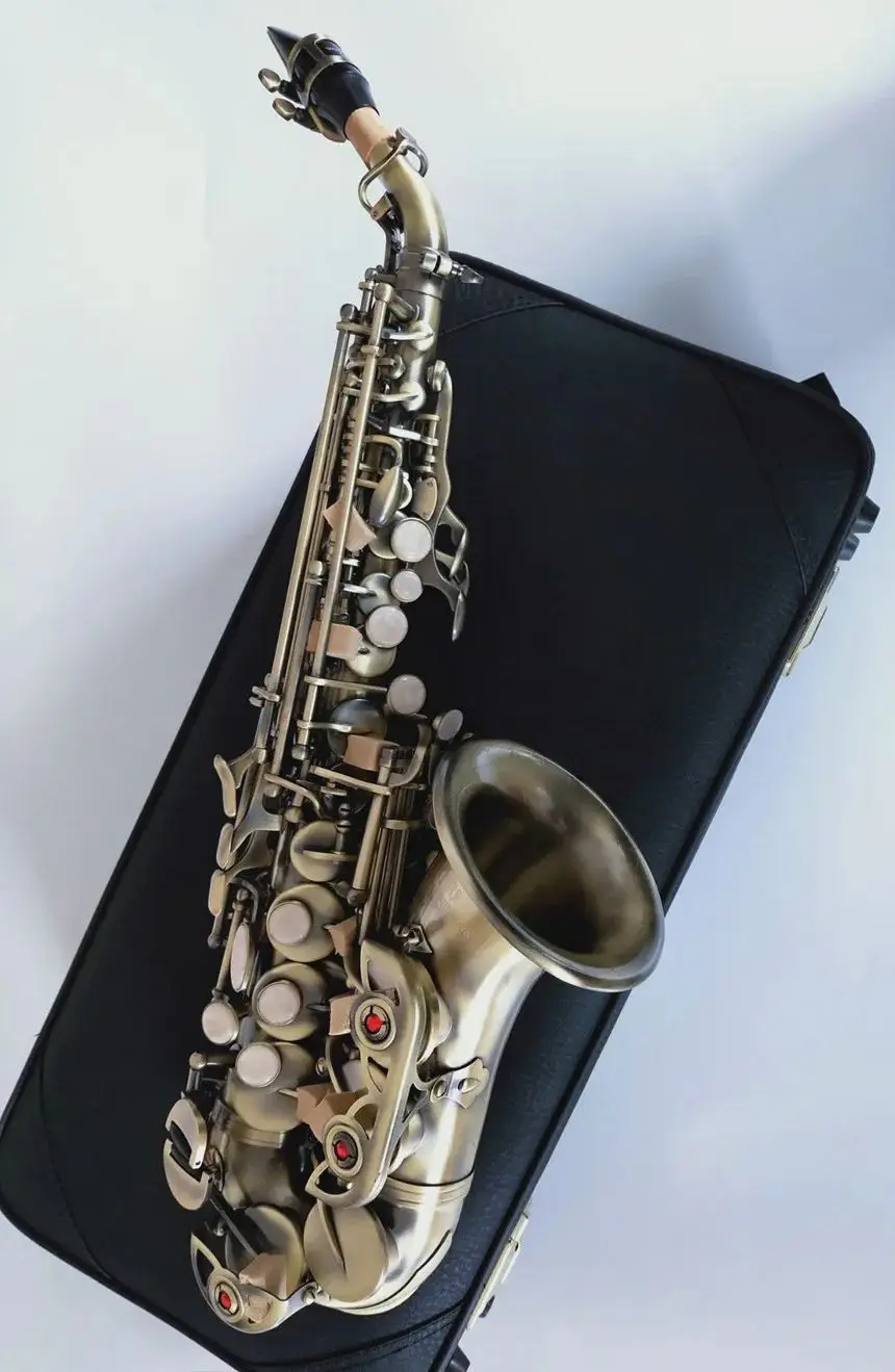 

New Arrival Soprano Saxophone Curved Sax BbTune Music Instrument Sax with Mouthpiece Professional Grade Free