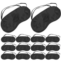 16 Pcs Disposable Eye Mask Masks Cotton for Sleeping Black Face Soft Polyester Men Blindfold Child Ear Buds 1