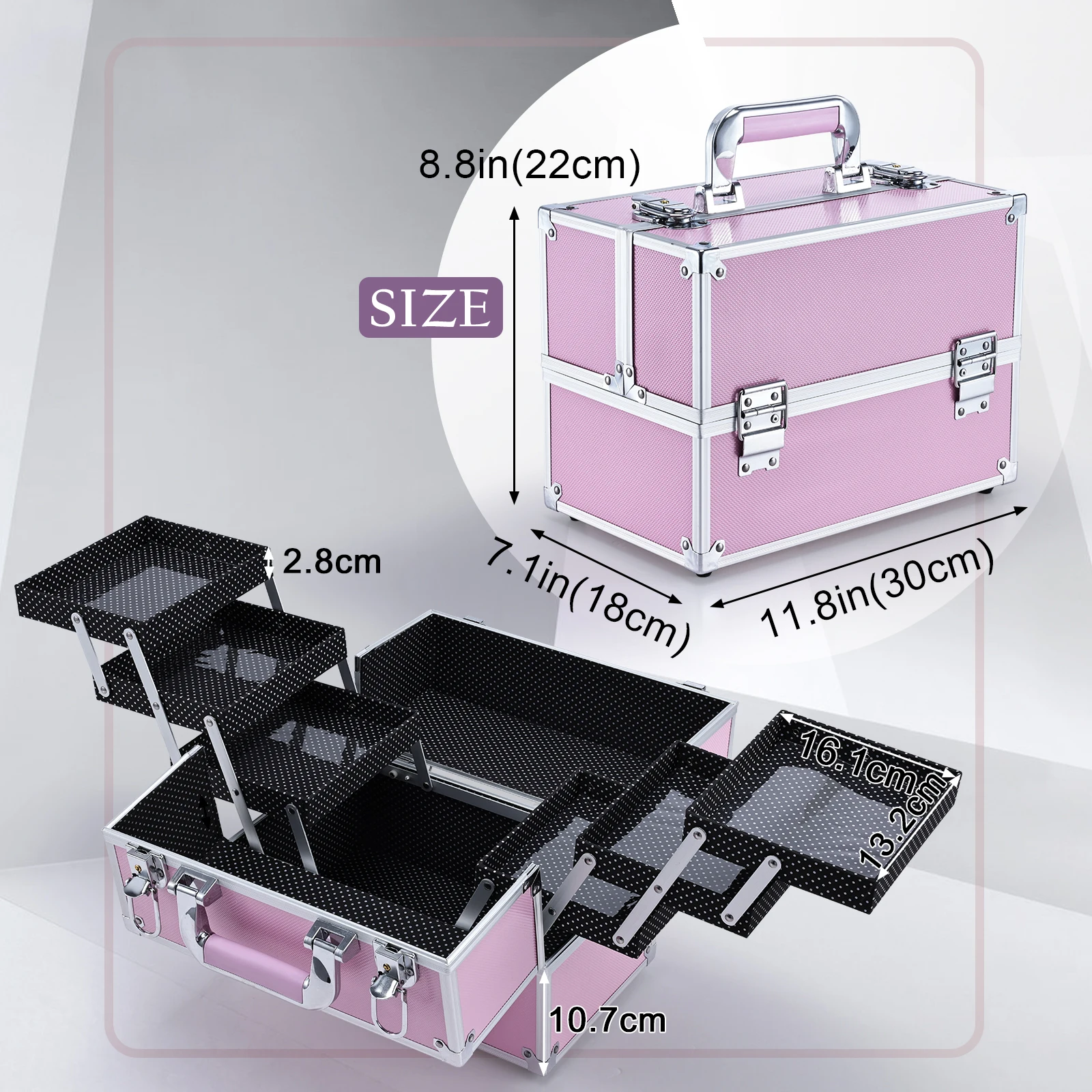 Aluminium PVC Nail Toolbox Make Up Beauty Case Cosmetic Bag Multi Tiers  Lockable Jewelry Box Gift Travel Suitcase Shoulder Bags - AliExpress