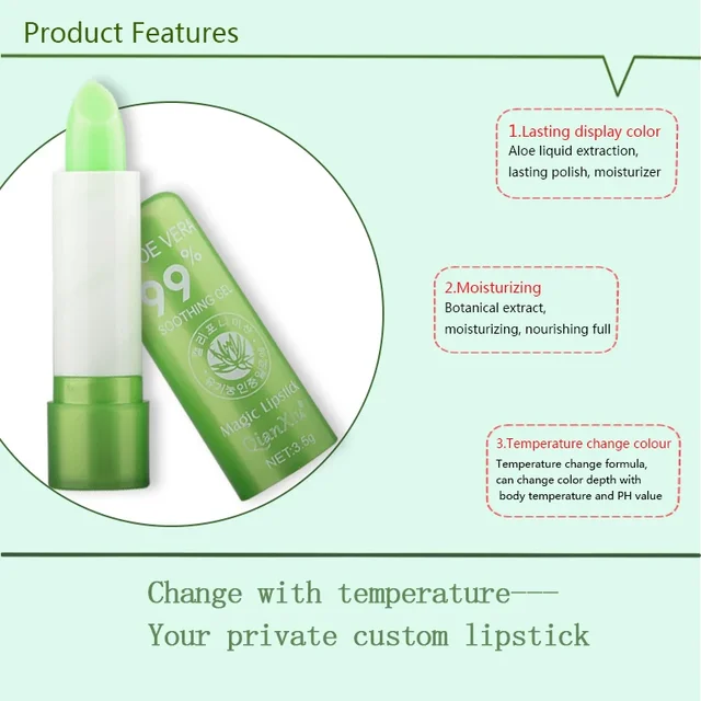 Color changing Aloe Vera Jelly Lipstick