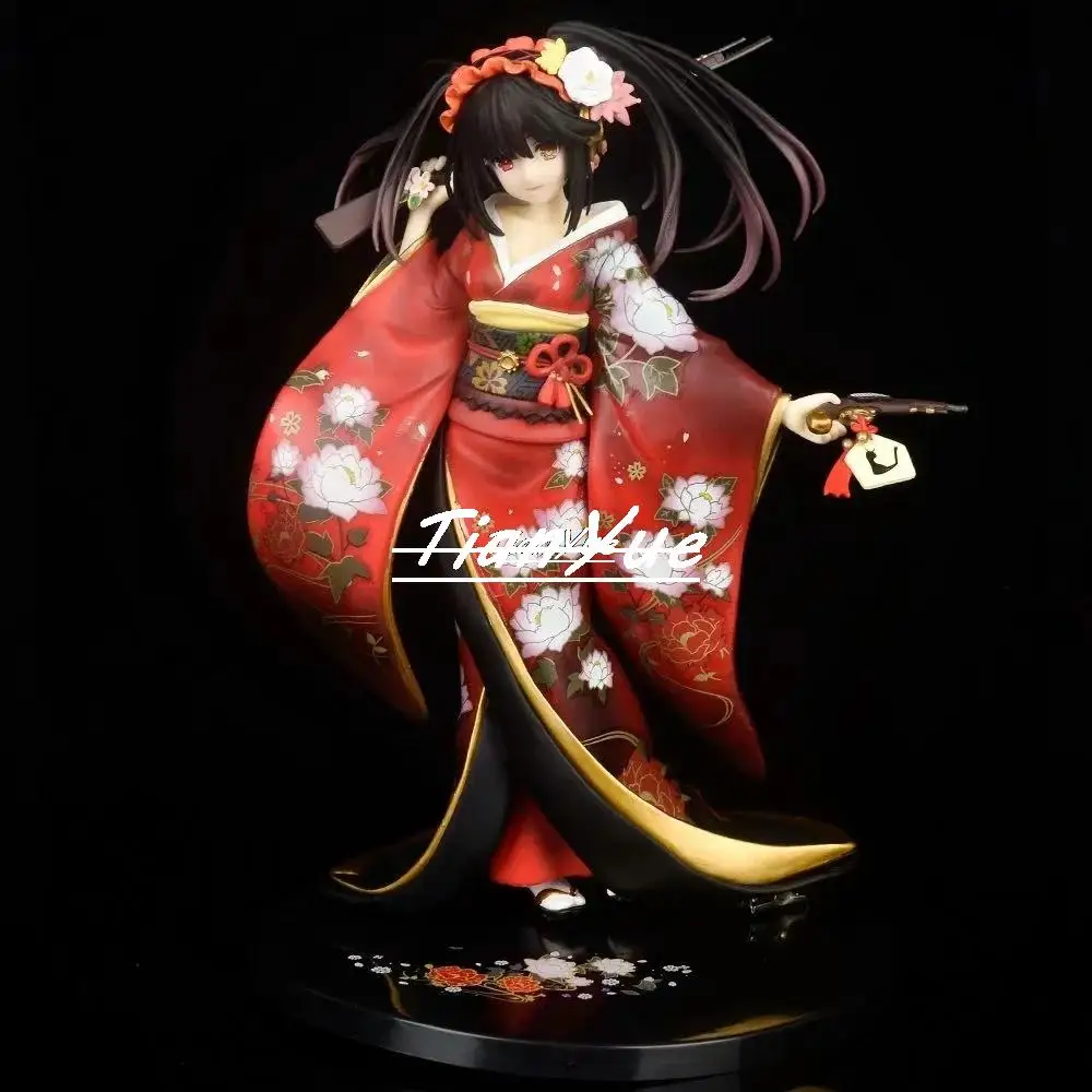 

DATE A LIVE Tokisaki Kurumi Kimono ver. Anime girls Action Figure PVC Collection toys 23cm