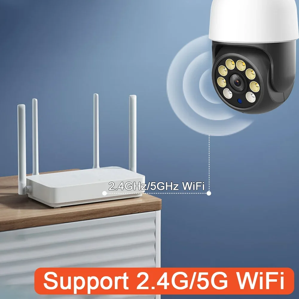 5MP E27 Light Bulb Security Camera with 5G Dual Band WiFi Waterproof Color Night Vision PTZ Wireless Surveillance by Tuya 3