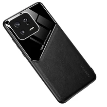  For Xiaomi 13 Pro Case Leather Texture Camera Protect Coque For Xiaomi13 Xiaomi13Pro Mi 13Pro 5G Magnetic Car Back Cover Fundas 