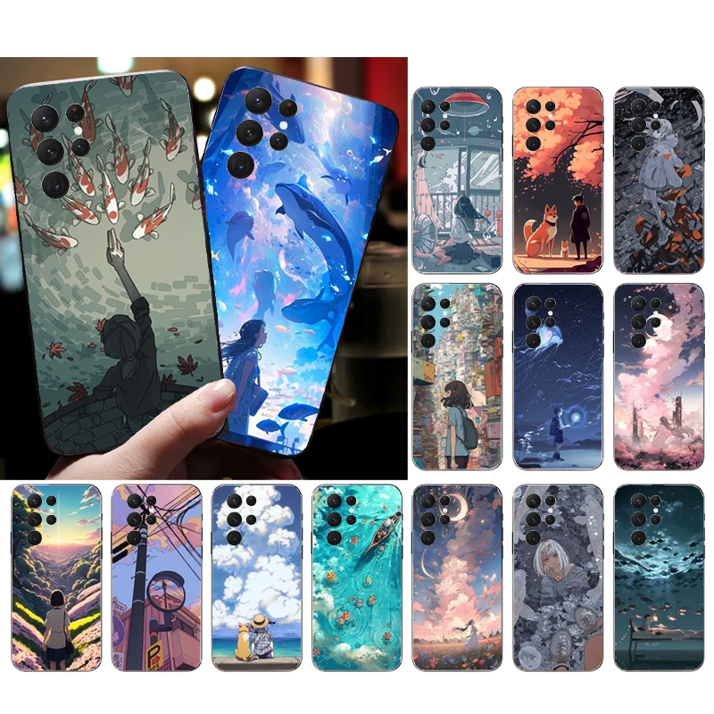 

Japan Anime Art Phone Case For Samsung A52S A04S A21S A33 A23 A13 A14 A32 A52 A53 A54 A51 A71 M51
