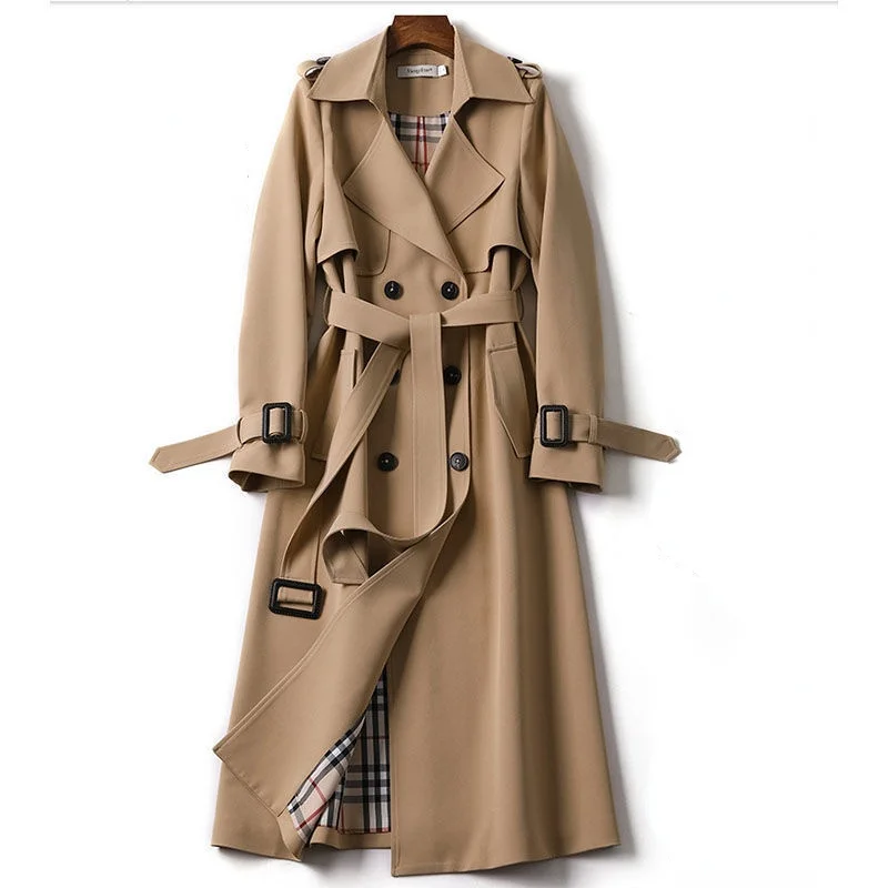 Long Smart Belted Trench Coat 5