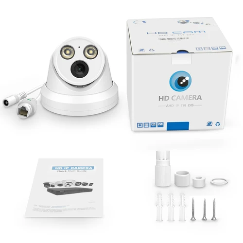 Vikylin HIK 호환 4K ColorVu IP 카메라 컬러 야간 카메라, 다채로운 8MP 5MP 내장, 마이크 PoE 보안 CCTV, H.265 블랙 컬러 6