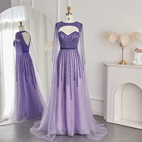 Luxury Dubai Fuchsia Evening Dresses with Cape Sleeves 2024 Emerald Green Women Wedding Party Dress 386 Customized 1