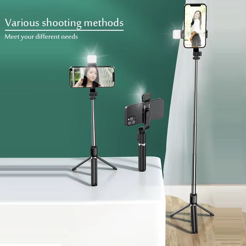 Portable Selfie Stick Tripod with Bluetooth Remote & LED Light