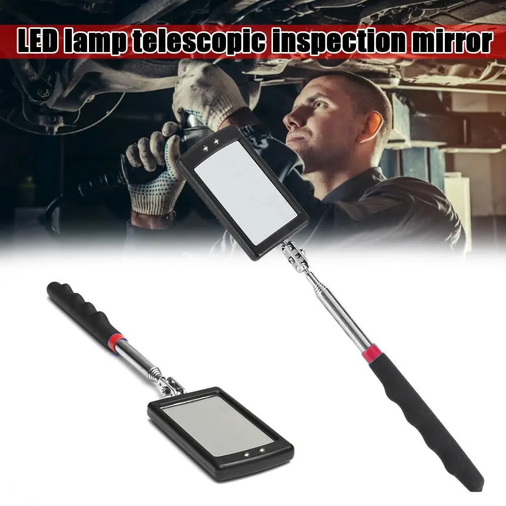 카 360 °   검사 거울 LED 조명 텔레스코픽 거울 확장형 정비사용 공구 검사 거울 텔레스코픽 핸들 수리 도구